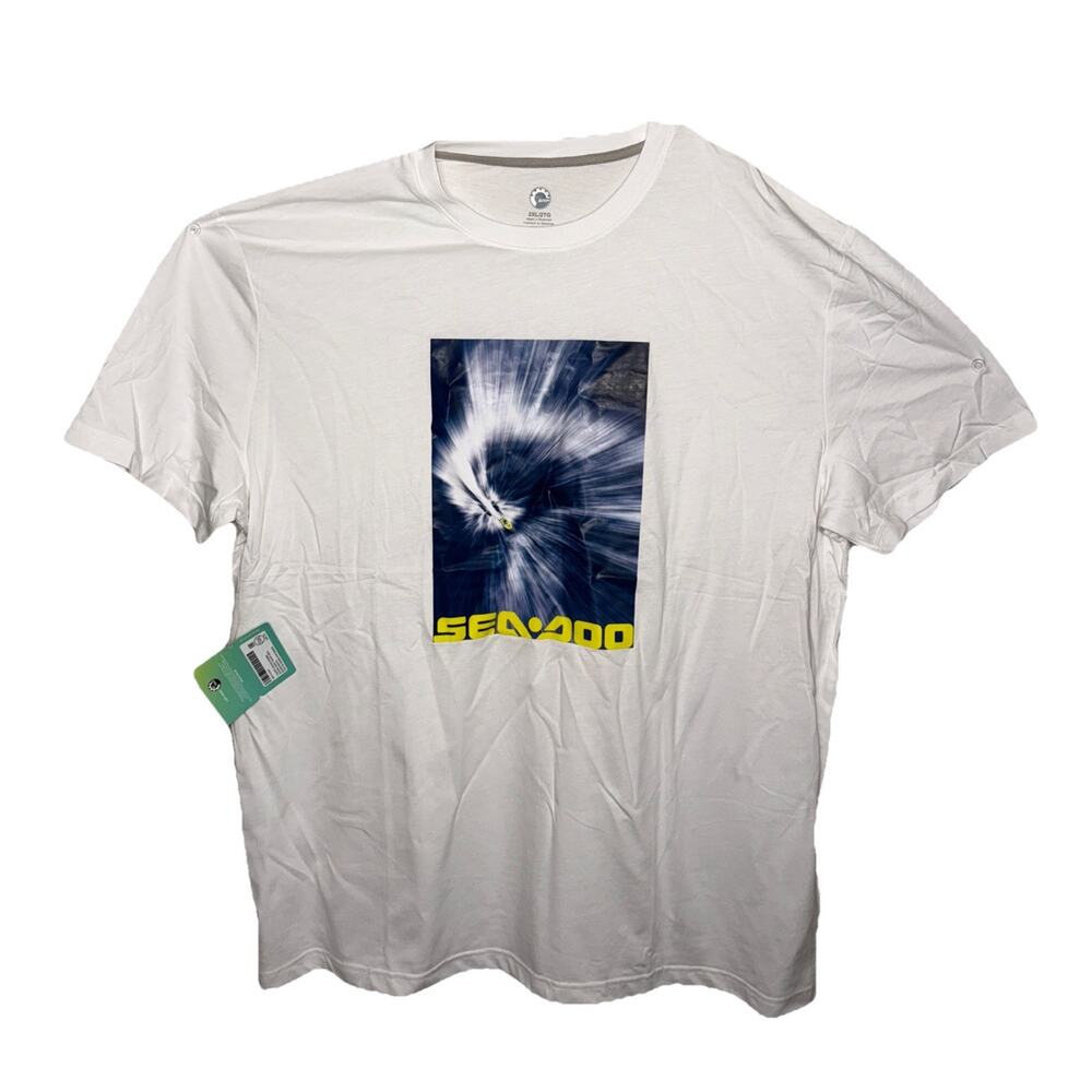 New With Tag Sea-Doo White T-Shirt Ocean View Men SZ 2XL BRP